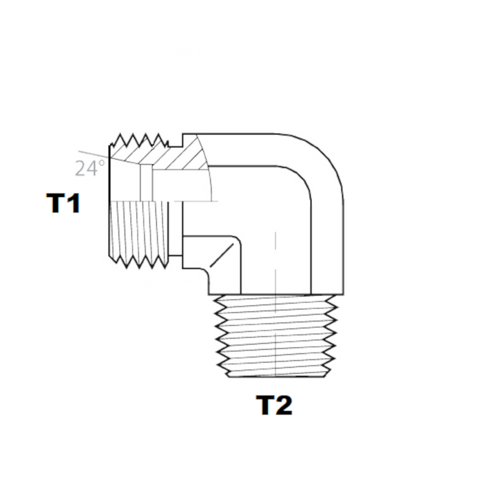 -26 X -16 Male DIN Light to Male NPT 90°(5070L-26-16)