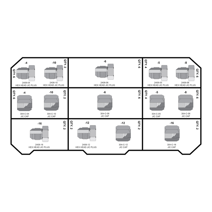 JIC Cap & Plug Kit 56pc - HBE2001-001