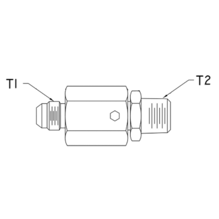 In-Line 5/8" MJIC x 3/4" MNPT Live Swivel - S8J10-P12