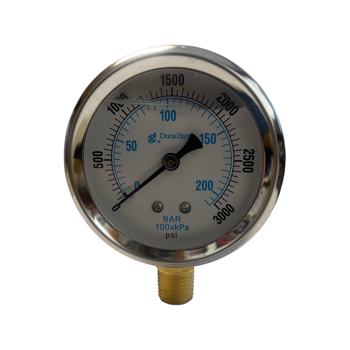 2 1/2" 3,000 PSI Lower Mount In-Line Pressure Gauge (P562713)