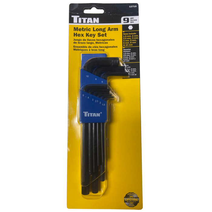 Titan Metric Long Arm Hex Key Set (12719)