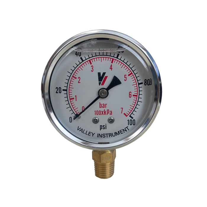 2140GXB160 2 1/2" 160 PSI Lower Mount Pressure Gauge