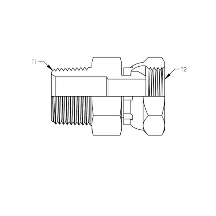 -08 X -04 Male NPT to Female NPT Swivel Straight (1404-08-04)