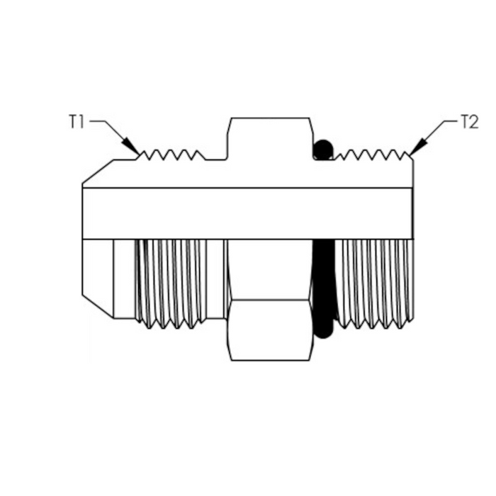 -04 X -04 Male JIC to Male SAE O-Ring Boss (6400-04-04)