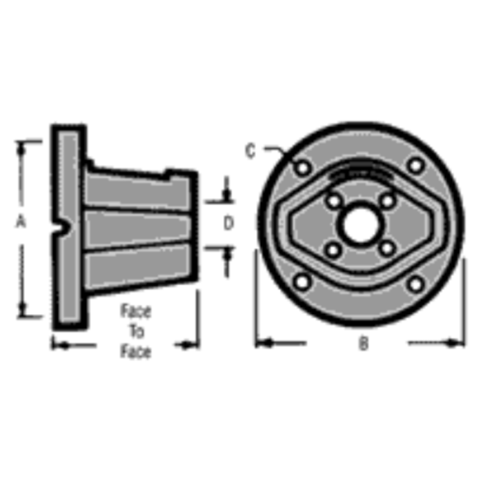 Electric Motor Mount - SAE "A" 2-Bolt, 56C or 143-145TC Frame (E49-A2)