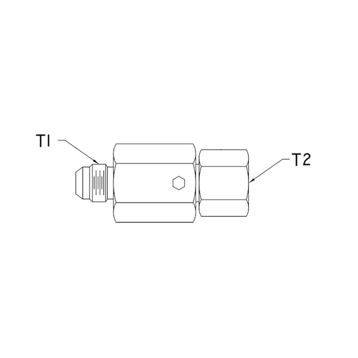 In-Line 5/8" MJIC x 1/2" FNPT Live Swivel - S8J10-PF8