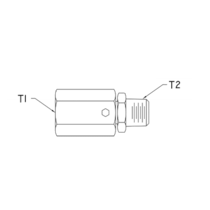 In-Line 1 1/4" FNPT x 1 1/4" MNPT Live Swivel - S20PF20-P20