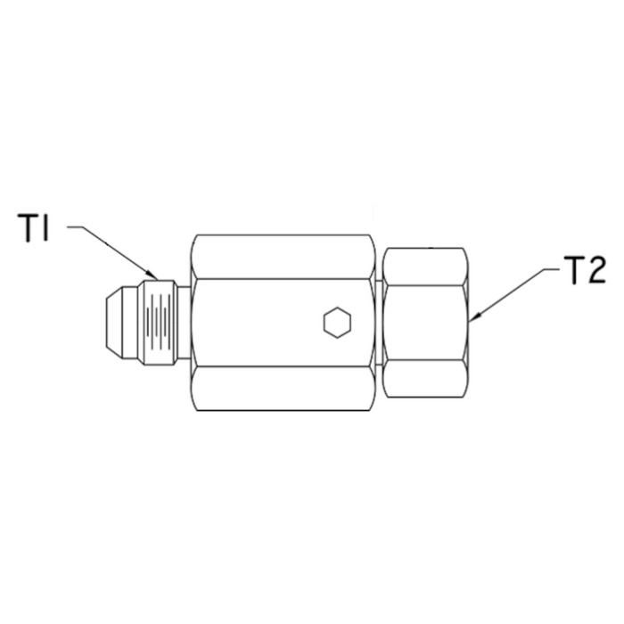 In-Line 1" Male JIC x 1" Female JIC Live Swivel - S16J16-JF16